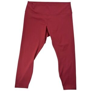 lululemon Like New Chianti Red High Rise Cropped Leggings Size 18